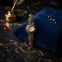 Rajasthani Inspired Designer Watch for Women with Floral Meenakari Work