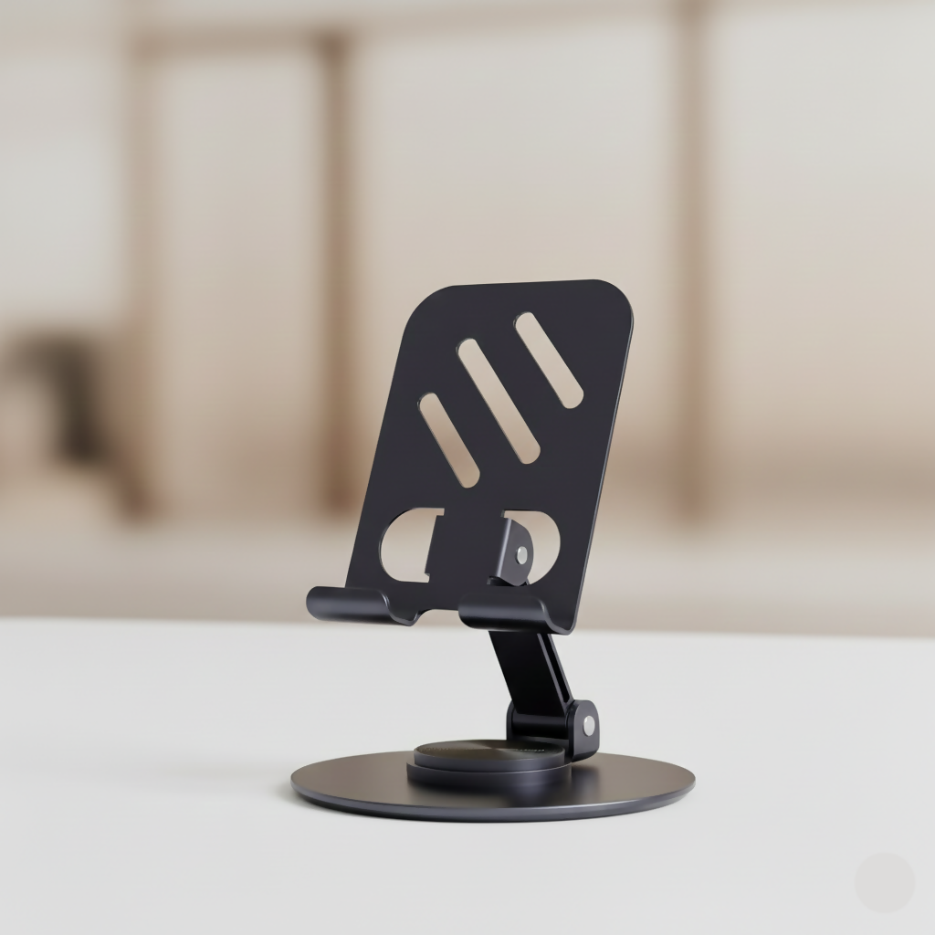 UNITEQ SpinPro 360° Foldable Mobile Stand in black front view