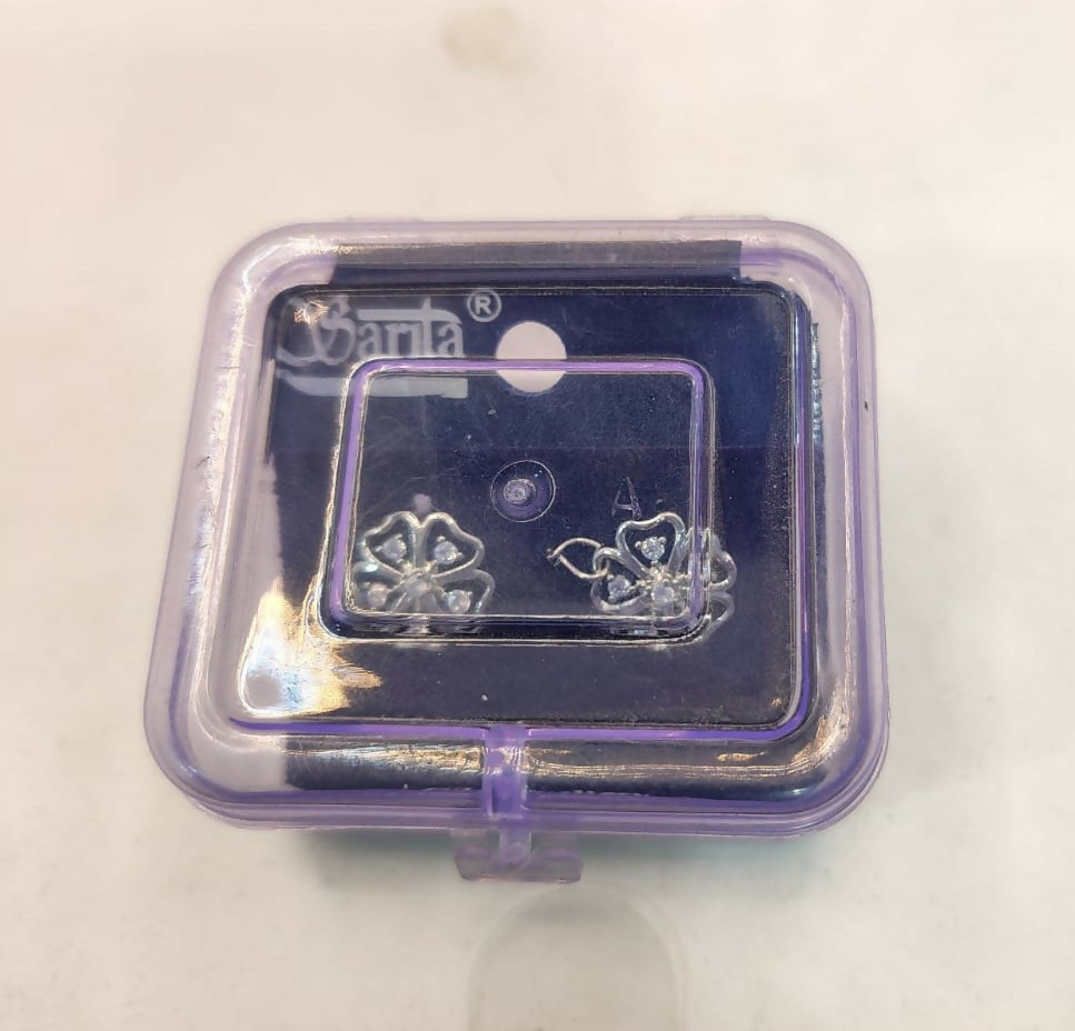 Sterling Silver AD Flower Stud Earrings - Delicate Floral Design for women and girls