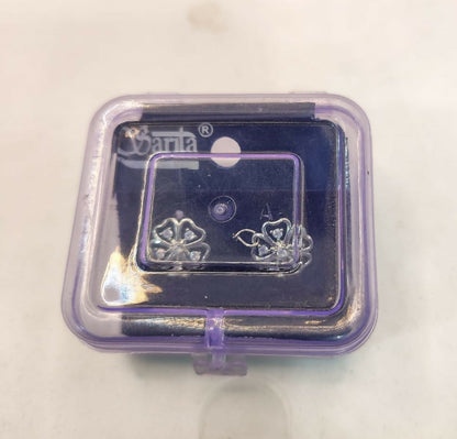 Sterling Silver AD Flower Stud Earrings - Delicate Floral Design for women and girls