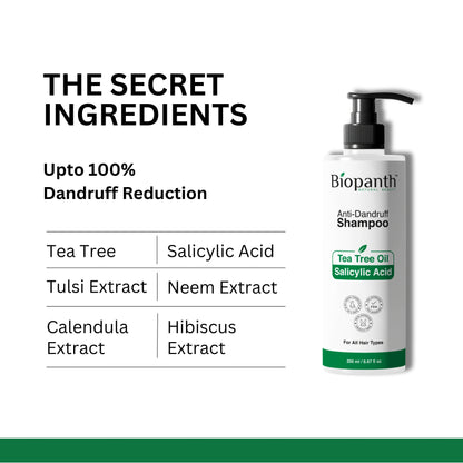 Herbal anti dandruff shampoo for itchy scalp with tea tree and neem extracts