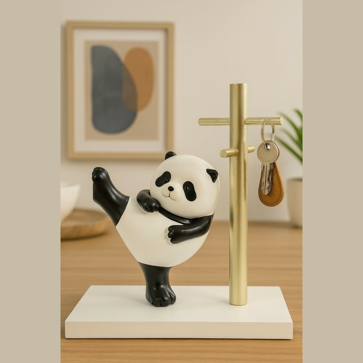 Cute Panda Key Holder Stand for Home & Office Desk Decor Organizer