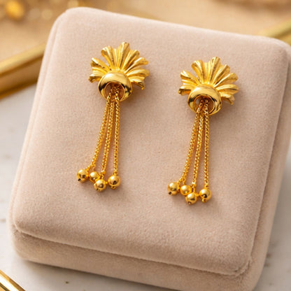 Elegant Golden Drop Earrings for Women & Girls | Lightweight Stylish Party Wear Earrings