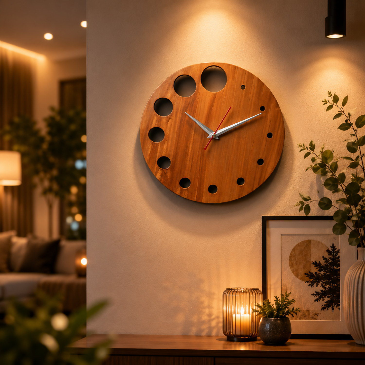 Modern Bubble clock as a centerpiece in a minimalist home decor