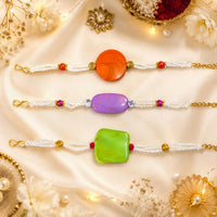 Elegant Handmade Beaded Rakhi Bracelet | Premium Designer Raksha Bandhan Gift
