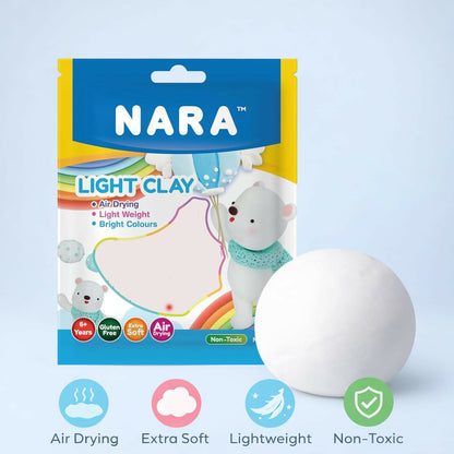 NARA Air Dry Light Clay for Kids Creative Sculpting and DIY Craft Activity