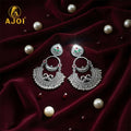 Oxidised Silver Peacock Chandbali Earrings – Vintage Ethnic Charm