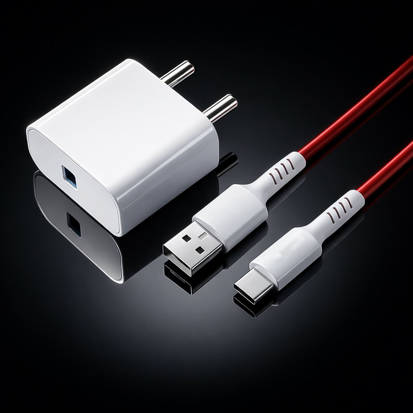 Lapcare USB Fast 20W Charging Adapter with USB to Type C Cable for Smartphones and Devices