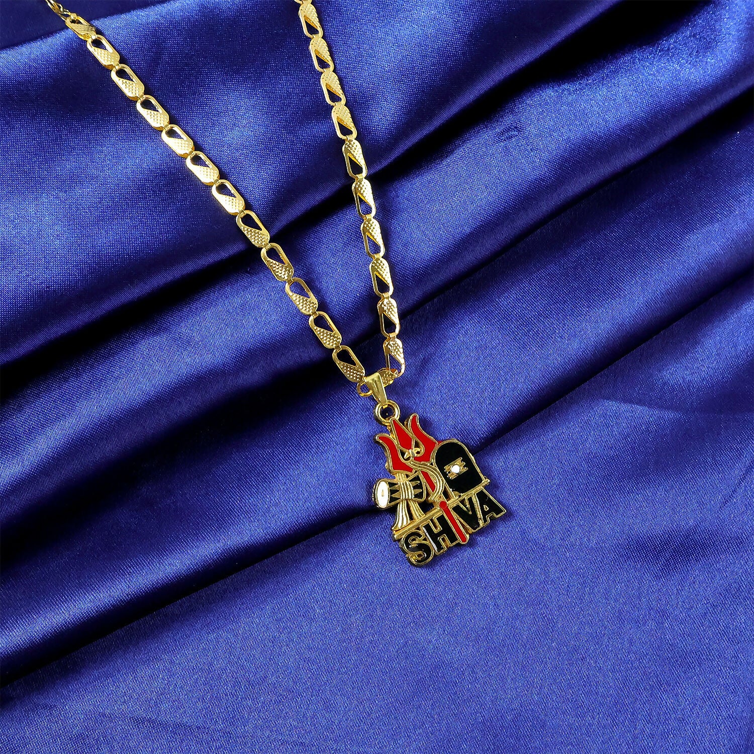 Shiva Trishul Pendant with Designer Chain