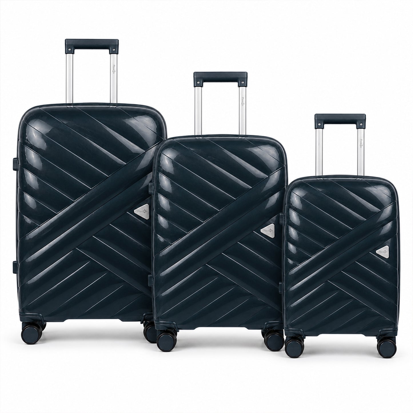 Midnight Blue Premium Trolley Suitcase with Spinner Wheels, Lock & Telescopic Handle