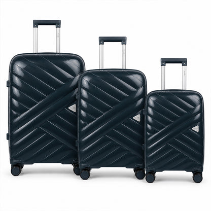 Midnight Blue Premium Trolley Suitcase with Spinner Wheels, Lock & Telescopic Handle