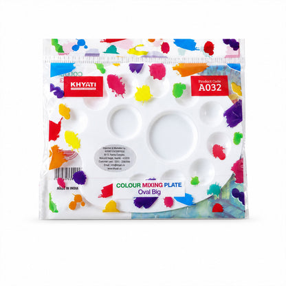 Big Oval Colour Mixing Plate 10 Well Paint Palette with Thumb Hole for Kids, Artists