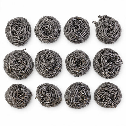 Kitchen Steel Scrubbers for Metal Utensils, Pots and Pan Cleaning (12 Pc)