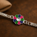 Flower Design Rakhi – Enamel Work Bracelet for Rakshabandhan