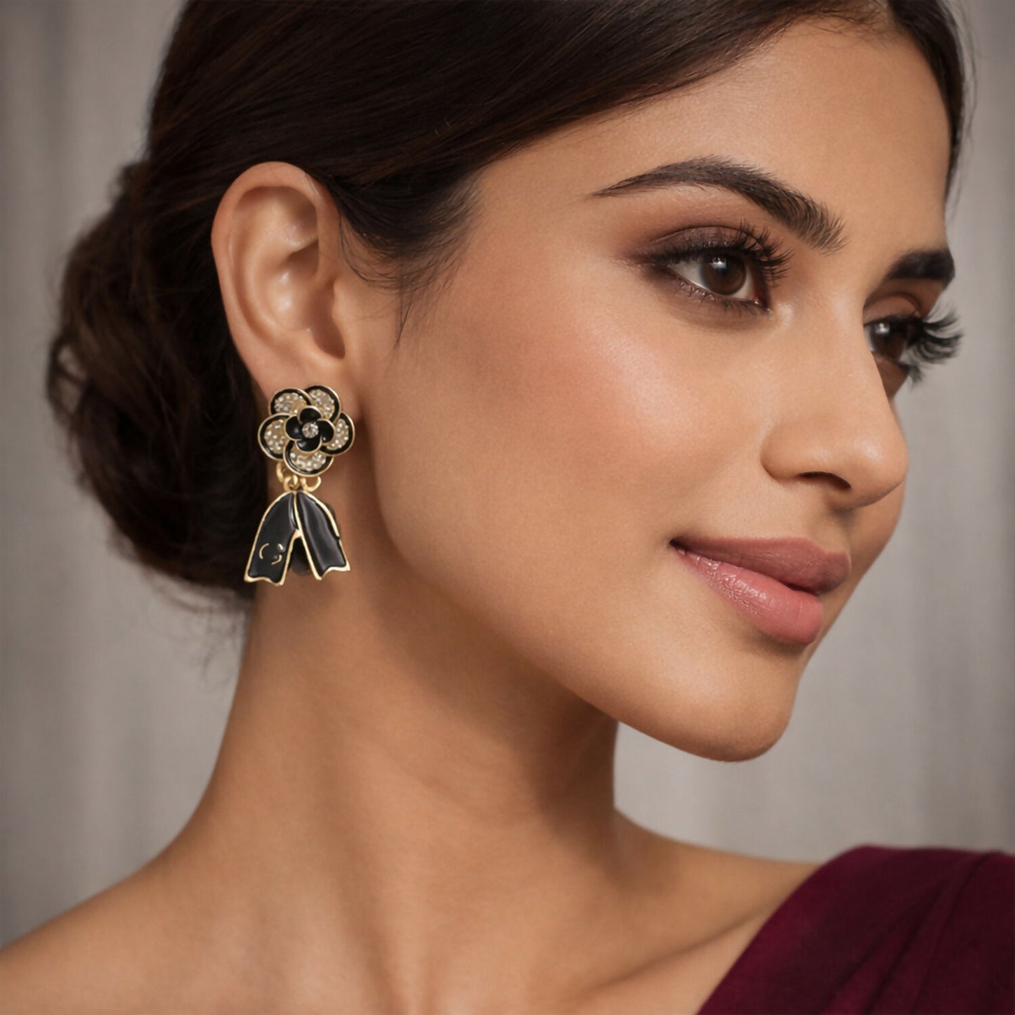 Elegant Korean Style Leaf Pearl Stud Earrings for Women – Gold Plated Designer Party & Daily Wear Earrings