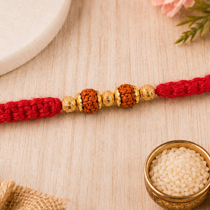 Beautiful Designer Rakhi with Studded Centre, Festive Beads and Raksha Bandhan Appeal