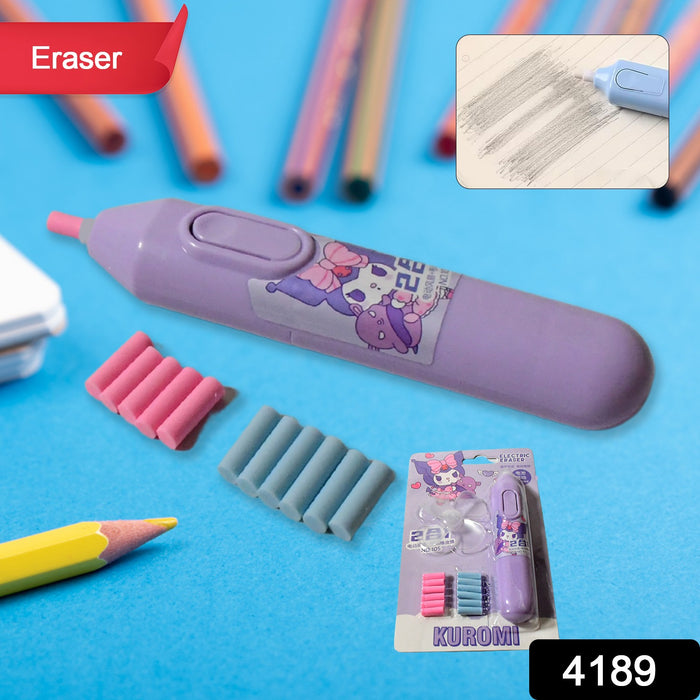 Electric Eraser Kit Automatic Pencil Eraser Battery Operated with 10 Eraser Refills Suitable for use with Graphite Pencils Drawing Painting Sketching Drafting Supplies Stationery Child Gifts (Battery Not Included)