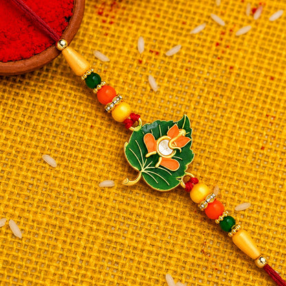 Rakshabandhan Leaf Design ganesh jiRakhi Symbol of Love & Protection (10pcs)