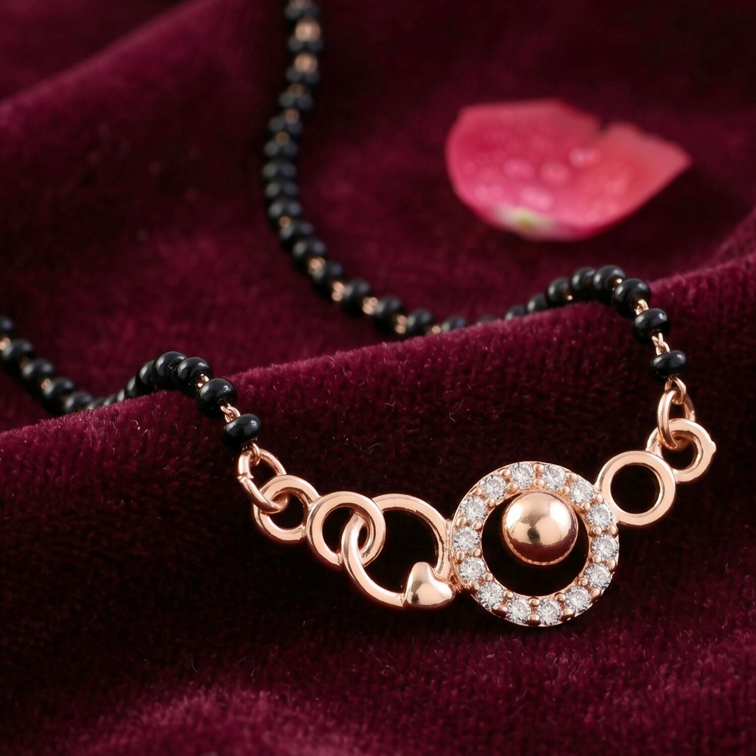 Circular Modern Mangalsutra Necklace with Stylish Charm Design