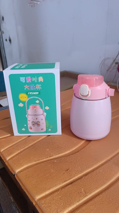 Customize Stainless Steel Vacuum Insulated Water Bottle with Handle & Sticker (700 ML)