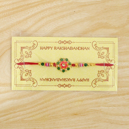 Floral Stone Work Designer Rakhi for Raksha Bandhan Special Wear (10pcs)