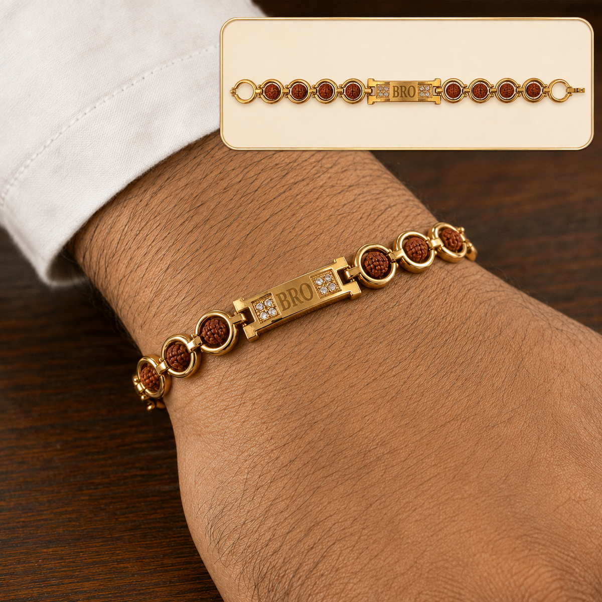 Premium Gold Plated Metal Bracelet for Brother – Mixed Assorted Designs Stylish for Men & Boys – Single Piece