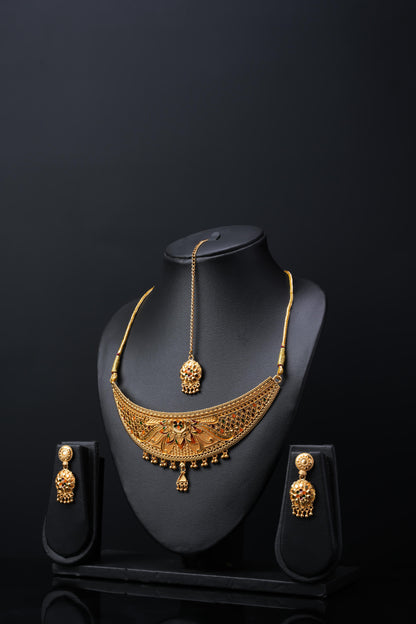 Women's Choker Set with Earrings and Tika