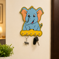 Cute Elephant Wall Key Holder with 5 Hooks Decorative Organizer for Home Entryway