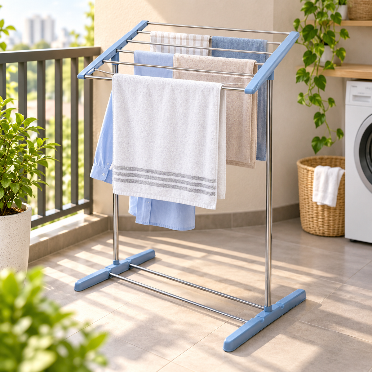 Portable Clothes Drying Rack – Foldable, Steel & Plastic | PHOBIA