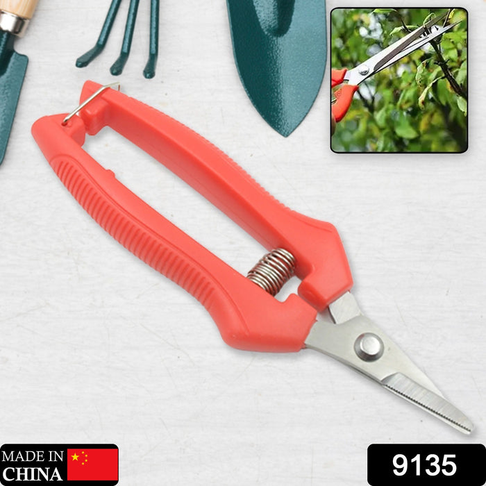9135 Heavy Duty Stainless Steel Cutter, Non‑slip Trimming Scissors Durable Not Easy To Wear for Gardening Pruning Of Fruit Trees Flowers and Plants (With Plastic Packing)