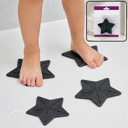 Kids Anti-Slip Bath Mat – Star Shaped PVC | 4 Pc Set by CrystalWash