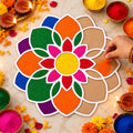 Large Flower Rangoli Stencil for Diwali Decoration, Puja and Festive Floor Art