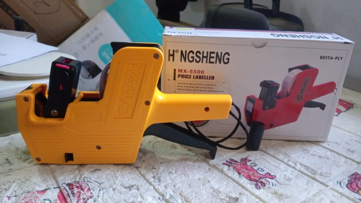 HAND HELD PLASTIC 8 DIGITS PRICE LABEL TAG GUN WIDELY USED IN DEPARTMENTAL STORES AND MARKETS FOR PRICE TAGGING AMONG CUSTOMERS.