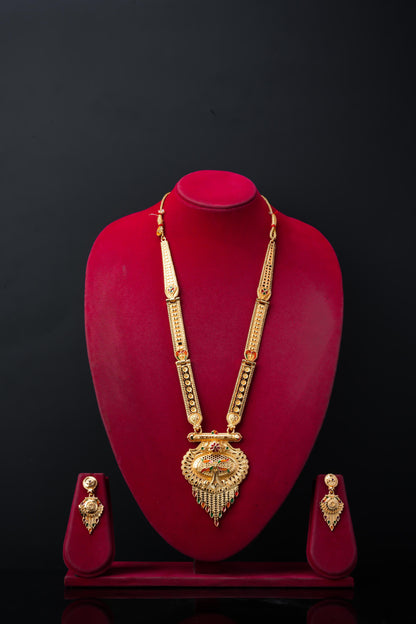 Elegant High Gold Rani Haar with Micro Gold Plated Jewellery Set