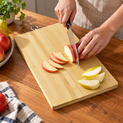 Bamboo Kitchen Chopping Board with Hanging Ring (36 x 26 Cm, 1 Pc)