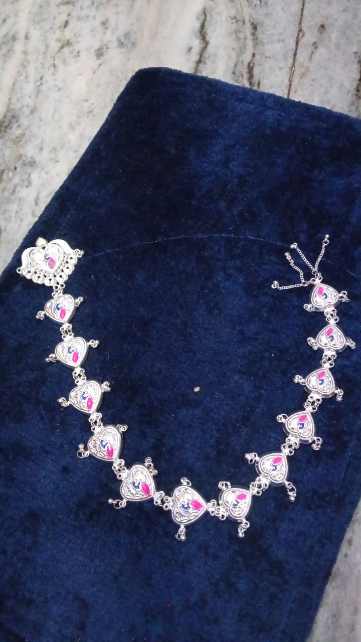 Traditional Peacock Design Silver Tone Choti Hair Ornament with Hanging Ghungroo