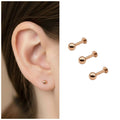 Rose Gold Labret Stud Earrings – Comfortable Flat-Back Combo Pack