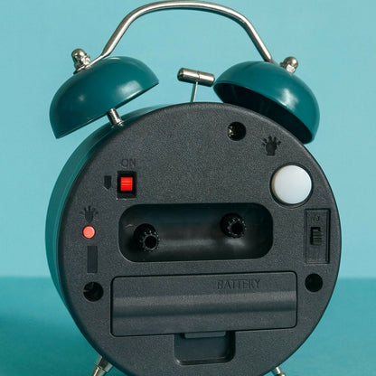 Vintage Twin Bell Alarm Clock for Bedroom & Desk, Teal Analog Silent Clock