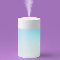 Portable Mini USB Humidifier for Bedroom, Office & Car | Silent Cool Mist Ultrasonic Humidifier with Auto Shut-Off | Compact White Top Cylinder Design, Easy to Use and Travel-Friendly