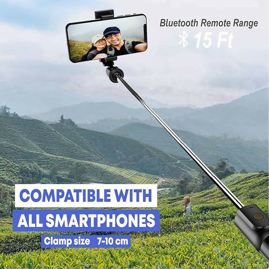 UNITEQ Snappro X1 Bluetooth Selfie Stick Tripod with Remote (Black)