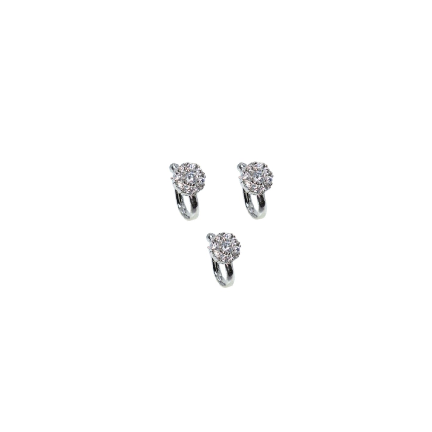 Non-Piercing CZ Stone Nose Clip/Press Nath | Multi-Design Combo Pack of 3