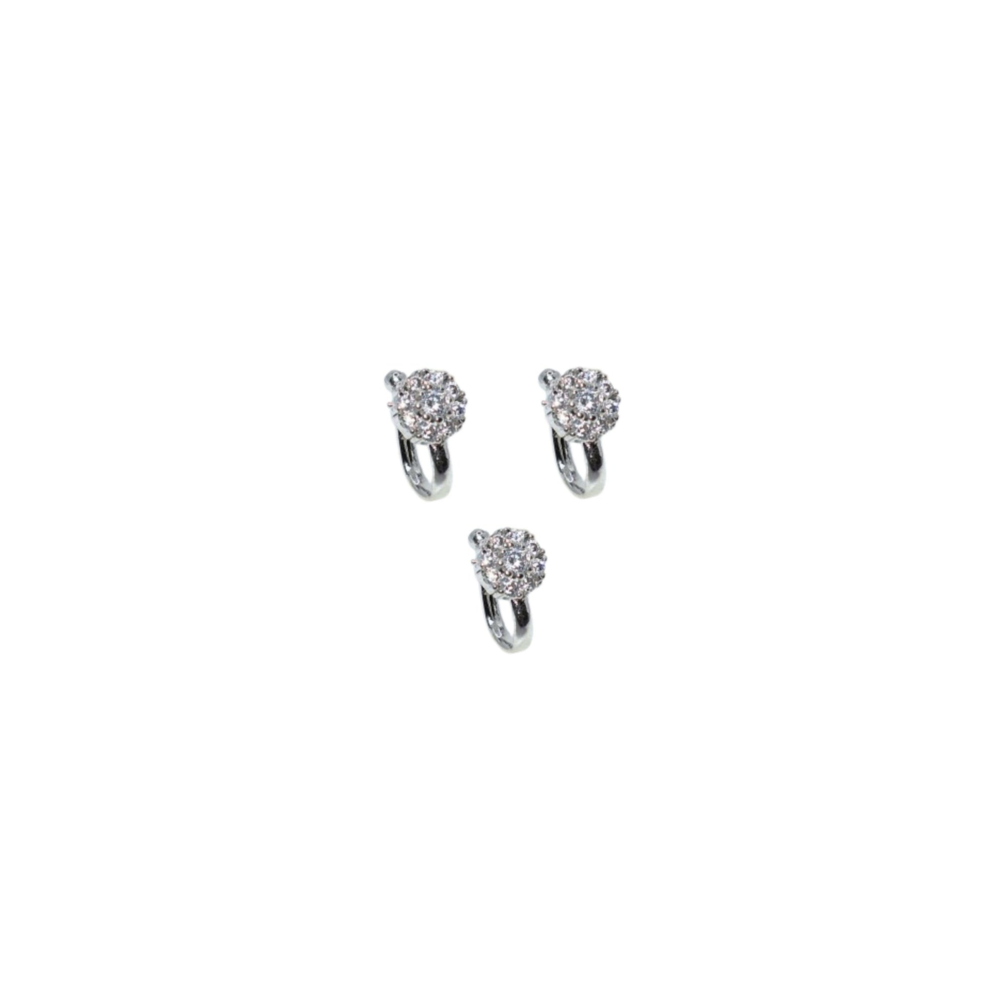 Non-Piercing CZ Stone Nose Clip/Press Nath | Multi-Design Combo Pack of 3