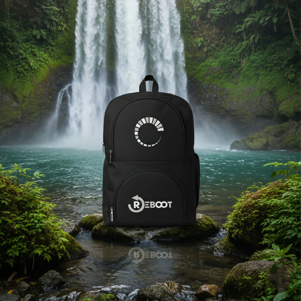Reboot Multicolor Backpack – Durable Travel Bag with Multiple Compartments, Modern Tech Logo for Work, School & Daily Use