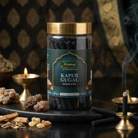 Kapur Gugal Dhoop Sticks for Pooja and Meditation, Floral Fragrance Incense Jar for Home