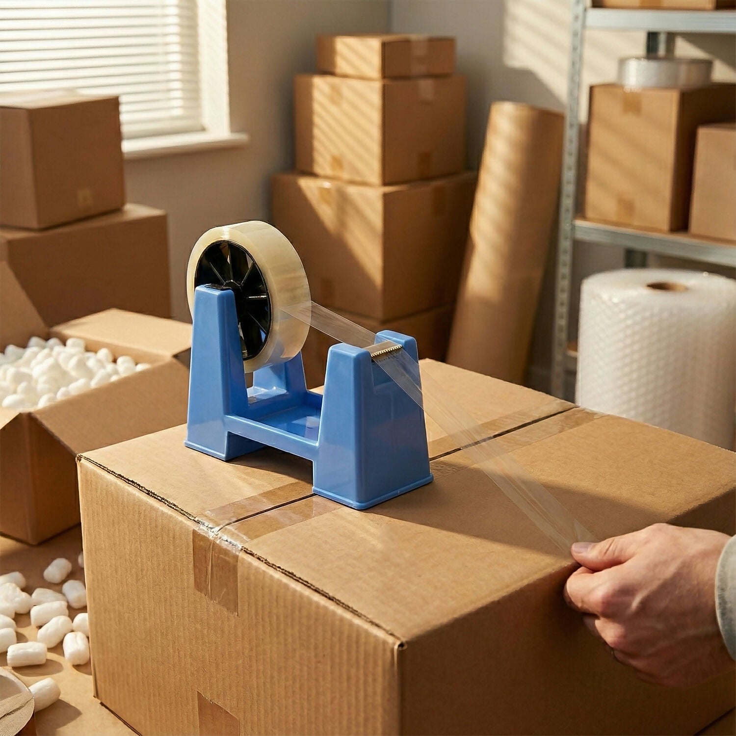 Tape Dispenser with Utility Tray and Cutting Blade for Office, School and Home Use