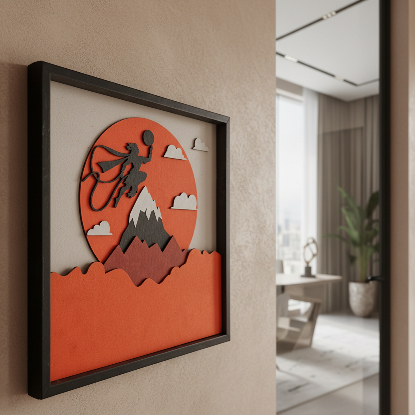 Handcrafted Multi-Layer Wooden Hanumanji Wall Art – 3D Divine Frame | Bajrangbali Home Temple Decor | Powerful Spiritual Wall Hanging