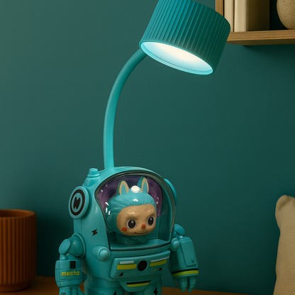 Astronaut Robot Desk Lamp with LED Light, USB Rechargeable Study Lamp