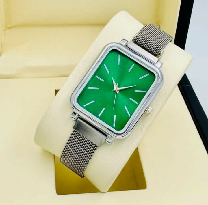 Analog Watch with Bright Blue Dial and Navy Silicone Strap