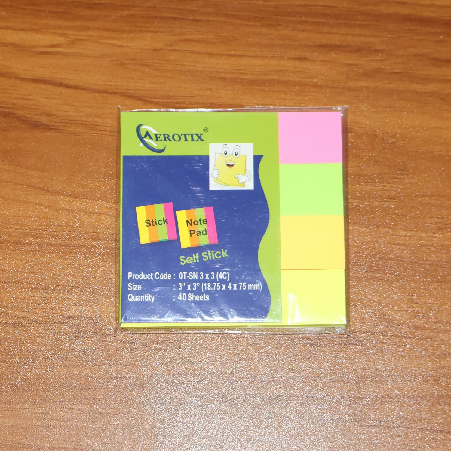 Self Sticky Notes Pad 4 Multicolour with Strong Adhesive (18.75×4×75 mm,40 Sheets,6 Pack Combo)