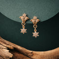 Star Drop Earrings in Rose Gold – Dainty Floral Celestial Dangles
